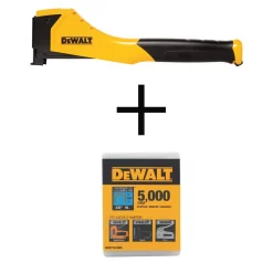 Fastening Tools DEWALT Heavy-Duty Hammer Tacker With Bonus 3/8 In. Heavy-Duty Staples (5000-Pack)