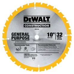 Saw Blades DEWALT Construction 10 In. 32-Teeth Saw Blade