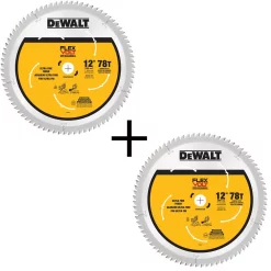 Saw Blades DEWALT FLEXVOLT 12 In. 78-Teeth Carbide-Tipped Miter Saw Blade (2-Pack)