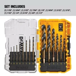 Drill Bits DEWALT Black And Gold Drill Bit Set (14-Piece) 20 Drill Bits DEWALT Black And Gold Drill Bit Set (14-Piece) -Deals Power Tool Accessories Store dewalt twist drill bits dwa1184 4f 1000