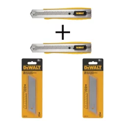Knives & Blades DEWALT 25 Mm Metal Body Snap-Off Knife (2-Pieces) With 25 Mm Snap Blades (6-Pieces)