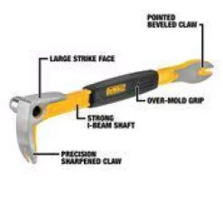 Wrecking & Pry Bars DEWALT 12 In. Precision Claw Bar -Deals Power Tool Accessories Store dewalt wrecking pry bars dwht55166 c3 1000