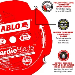 Saw Blades DIABLO 7-1/4 In. X 4-Teeth Polycrystalline Diamond (PCD) Tipped James Hardie/Fiber Cement Saw Blade -Deals Power Tool Accessories Store diablo circular saw blades d0704dh c3 1000