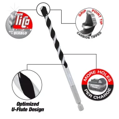 Drill Bits DIABLO Multi-Material Carbide Tipped Hammer Drill Bit Set (5-Pieces) 8 Drill Bits DIABLO Multi-Material Carbide Tipped Hammer Drill Bit Set (5-Pieces) -Deals Power Tool Accessories Store diablo masonry drill bits dmamm1190 s5 c3 1000