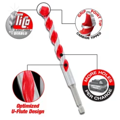 Drill Bits DIABLO 3/16 In. SPEEDemon Red Granite Carbide Tipped Hammer Drill Bit Set (5-Pieces) -Deals Power Tool Accessories Store diablo masonry drill bits dmarg1030 p5 c3 1000