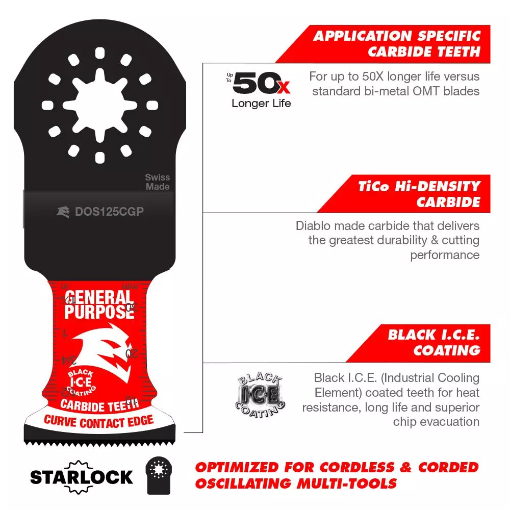Oscillating Tool Attachments DIABLO 1-1/4 In. Universal Fit Carbide Oscillating Blades For General Purpose Cuts (3-Pack) 5 Oscillating Tool Attachments DIABLO 1-1/4 In. Universal Fit Carbide Oscillating Blades For General Purpose Cuts (3-Pack) - Image 3