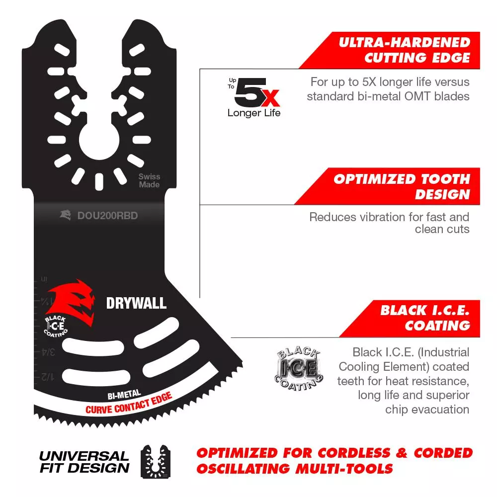 Oscillating Tool Attachments DIABLO 2 In. Universal Fit Bi-Metal Oscillating Blade For Drywall 5 Oscillating Tool Attachments DIABLO 2 In. Universal Fit Bi-Metal Oscillating Blade For Drywall - Image 3