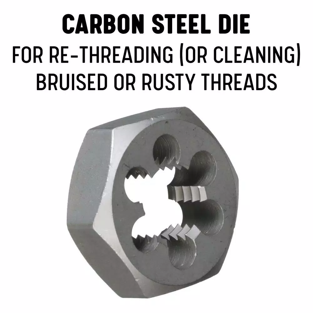 Taps & Dies Drill America M8 X 1 Carbon Steel Hex Re-Threading Die 4 Taps & Dies Drill America M8 X 1 Carbon Steel Hex Re-Threading Die - Image 2