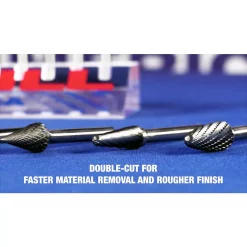 Rotary Tool Accessories Drill America 3/8 In. X 1-1/16 In. Cone Solid Carbide Burr Rotary File Bit With 1/4 In. Shank -Deals Power Tool Accessories Store drill america rotary tool bits dulsl3 31 1000