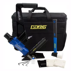 Nail Guns Estwing Pneumatic 18-Gauge L-Cleat Flooring Nailer With Fiberglass Mallet And Padded Bag