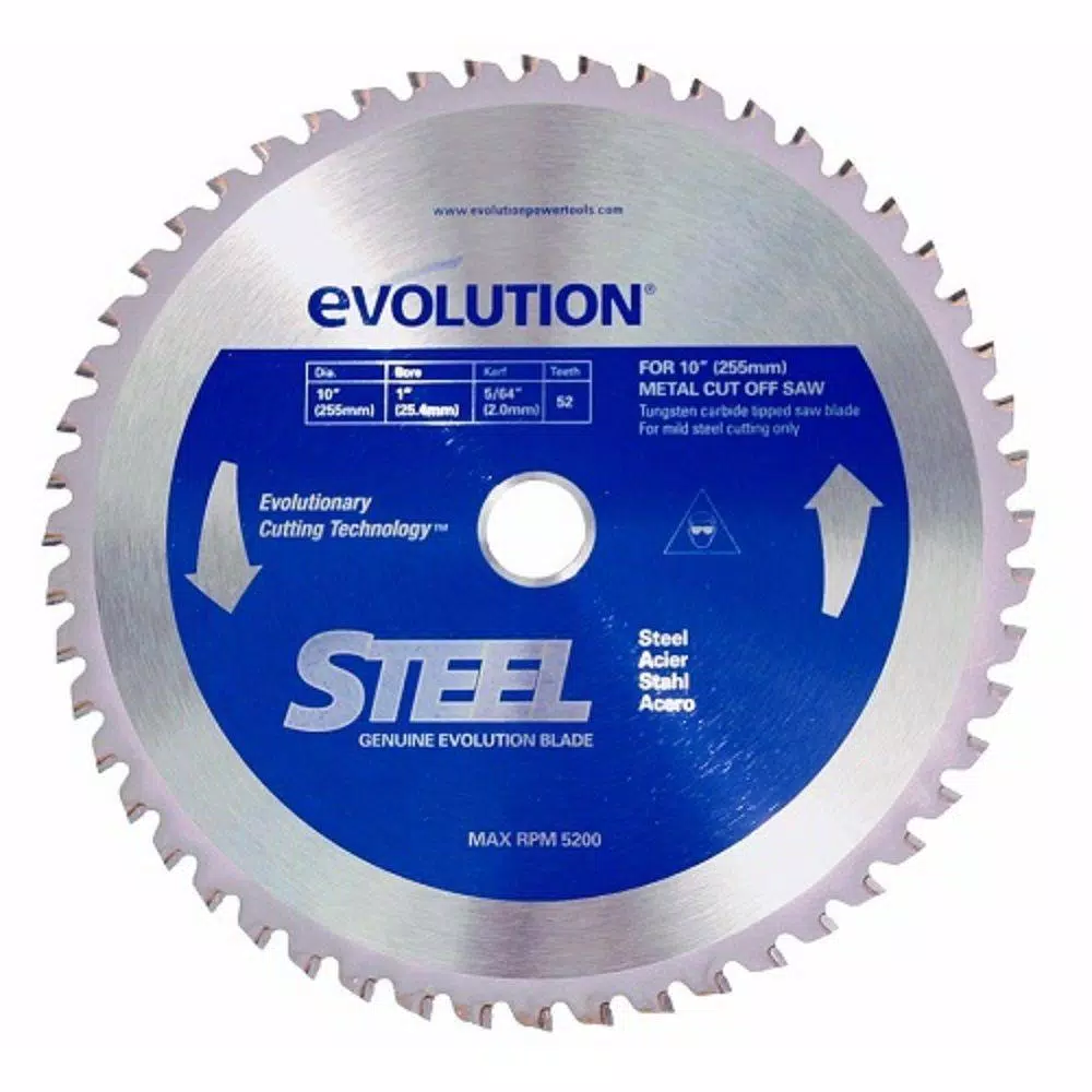 Saw Blades Evolution Power Tools 10 In. 52-Teeth Mild Steel Cutting Saw Blade 3 Saw Blades Evolution Power Tools 10 In. 52-Teeth Mild Steel Cutting Saw Blade