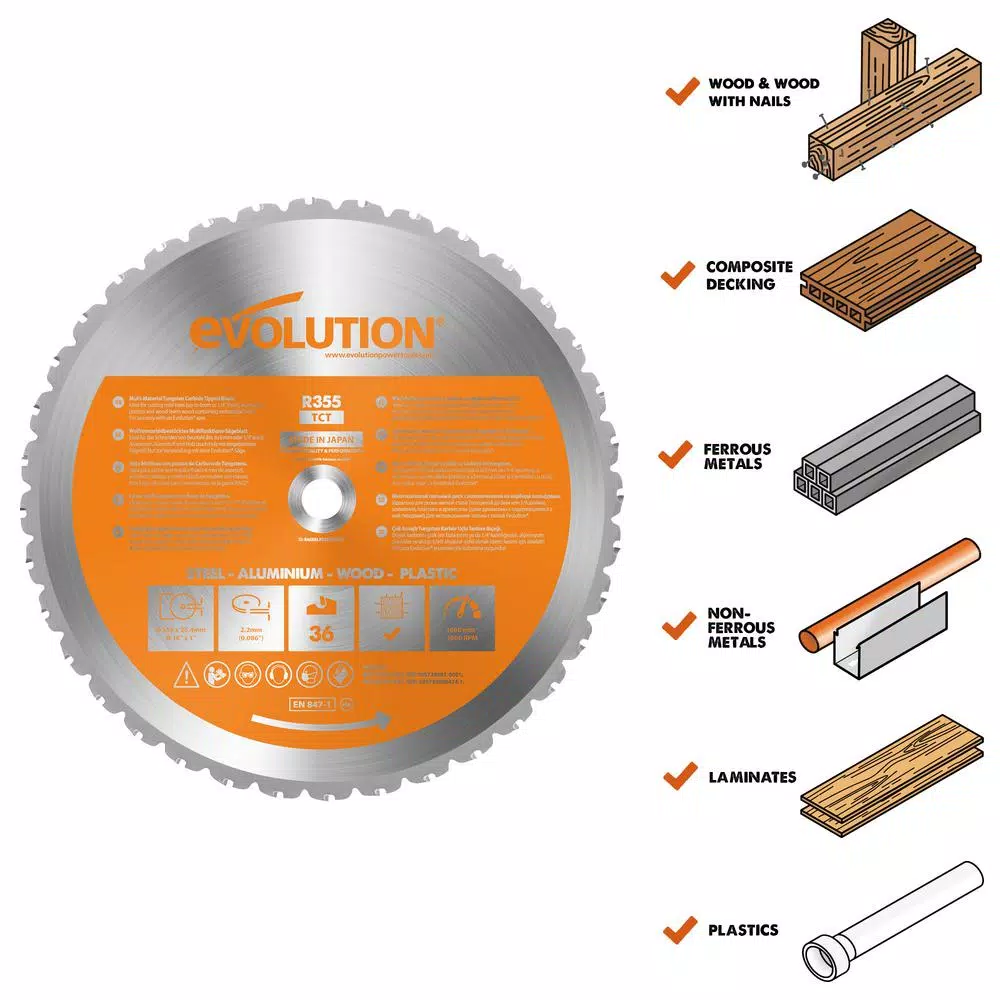 Saw Blades Evolution Power Tools RAGE 14 In. Multipurpose Replacement Blade 4 Saw Blades Evolution Power Tools RAGE 14 In. Multipurpose Replacement Blade - Image 2