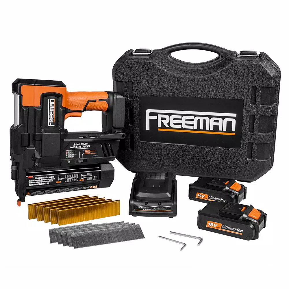 Nail Guns Freeman 18-Volt 2-in-1 18-Gauge Cordless Nailer And Stapler With Lithium Ion Batteries 4 Nail Guns Freeman 18-Volt 2-in-1 18-Gauge Cordless Nailer And Stapler With Lithium Ion Batteries - Image 2
