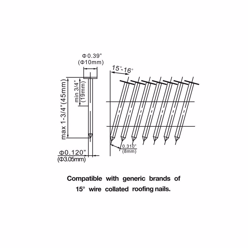 Nail Guns Freeman Pneumatic 15 Degree 1-3/4 In. Rapid Fire Coil Roofing Nailer 8 Nail Guns Freeman Pneumatic 15 Degree 1-3/4 In. Rapid Fire Coil Roofing Nailer - Image 6