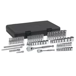 Hand Tool Sets GEARWRENCH 1/4 In. And 3/8 In. Drive Ratchet And SAE/Metric Standard/Deep Socket Set (68-Piece)