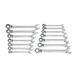 Hand Tool Sets GEARWRENCH 12-Point SAE/Metric Reversible Ratcheting Combination Wrench Set (14-Piece)