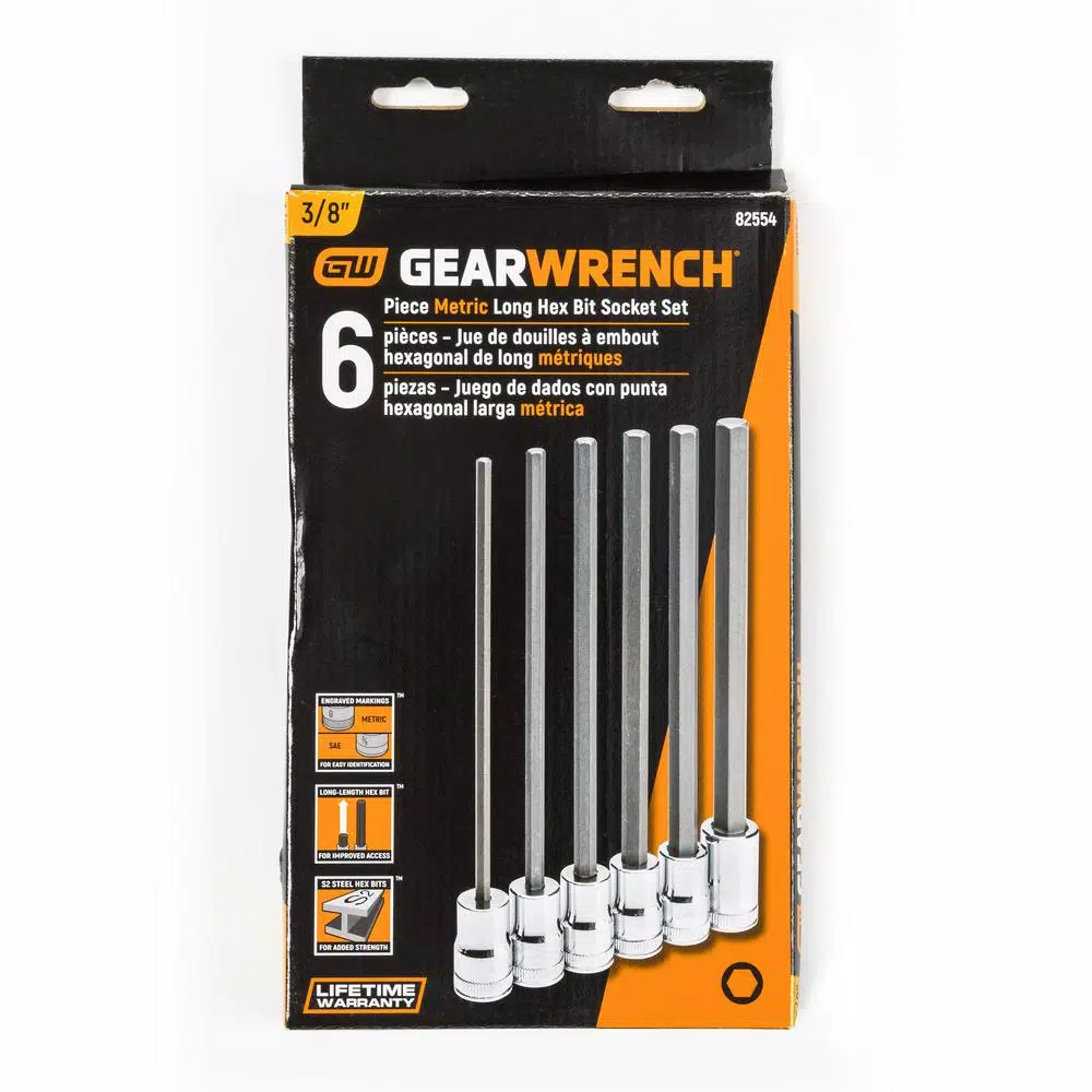 Ratchets & Sockets GEARWRENCH 3/8 In. Drive Long Length Hex Bit Metric Socket Set (6-Piece) 9 Ratchets & Sockets GEARWRENCH 3/8 In. Drive Long Length Hex Bit Metric Socket Set (6-Piece) - Image 7