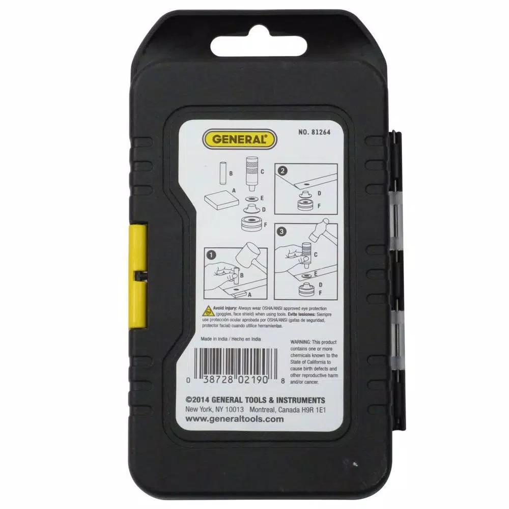 Fastening Tools General Tools Brass Grommet Fastening Kit With Case, Includes (6) 1/2 In. And (6) 3/8 In. Grommets 6 Fastening Tools General Tools Brass Grommet Fastening Kit With Case, Includes (6) 1/2 In. And (6) 3/8 In. Grommets - Image 4