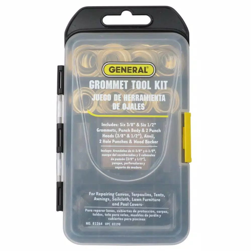 Fastening Tools General Tools Brass Grommet Fastening Kit With Case, Includes (6) 1/2 In. And (6) 3/8 In. Grommets 5 Fastening Tools General Tools Brass Grommet Fastening Kit With Case, Includes (6) 1/2 In. And (6) 3/8 In. Grommets - Image 3