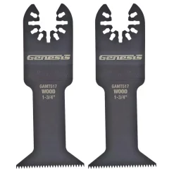 Oscillating Tool Attachments Genesis Universal 1-3/4 In. Course Tooth Oscillating Multi-Tool Quick-Release Flush Cut Blade (2-Pack