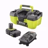 Wet & Dry Vacuums RYOBI 18-Volt ONE+ 3 Gal. Project Wet/Dry Vac With 2.0 Ah Battery And Charger -Deals Power Tool Accessories Store greens ryobi wet dry vacuums p3240 p163 64 1000