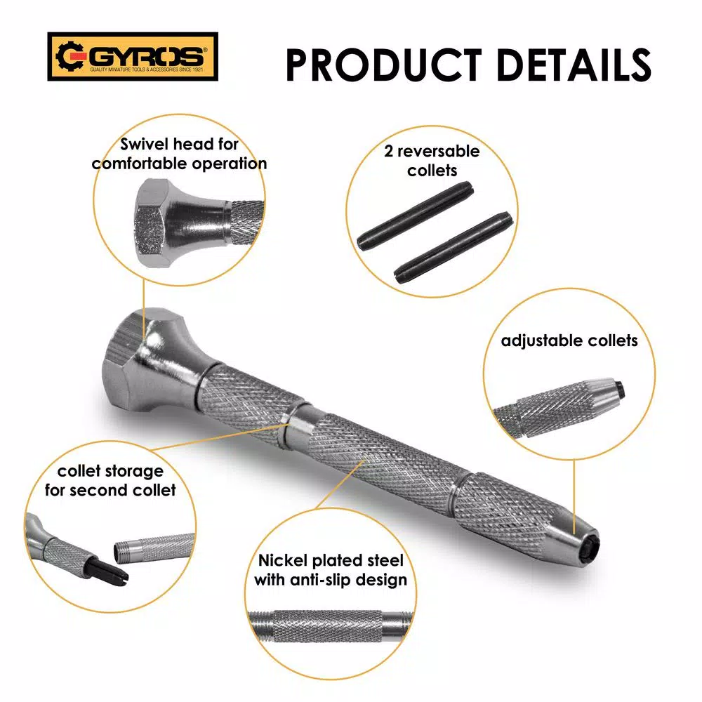 Tool Accessories Gyros Swivel Head Pin Vise With 2 Collets 4 Tool Accessories Gyros Swivel Head Pin Vise With 2 Collets - Image 2
