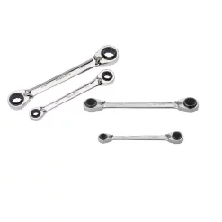 Hand Tool Sets Husky SAE/MM Quad Drive Ratcheting Wrench Set (4-Piece)