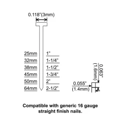 Nail Guns Husky Pneumatic 16-Gauge 2-1/2 In. Straight Finish Nailer -Deals Power Tool Accessories Store husky finishing nailers dpfn64 66 1000