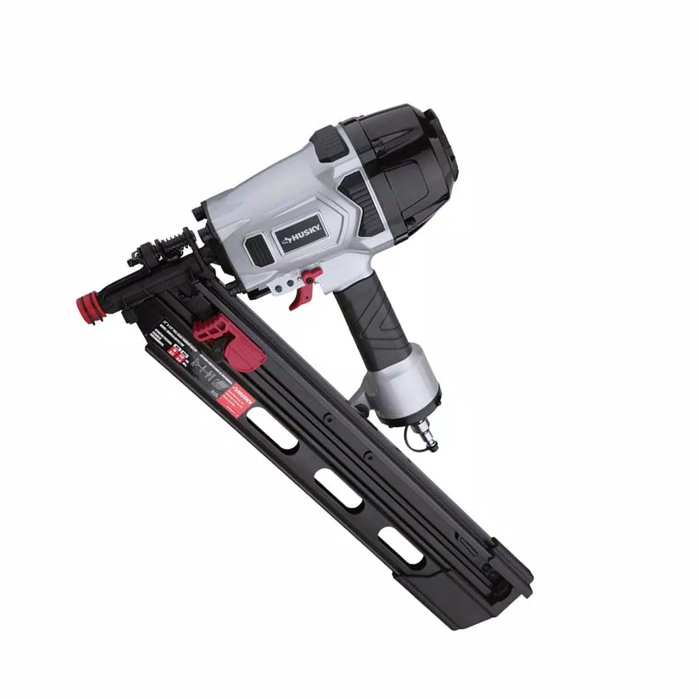 Nail Guns Husky Pneumatic 21-Degree 3-1/2 In. Full Round Head Framing Nailer 3 Nail Guns Husky Pneumatic 21-Degree 3-1/2 In. Full Round Head Framing Nailer