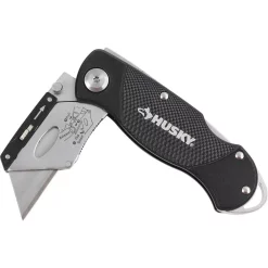 Knives & Blades Husky Sure-Grip Folding Lock-Back Utility Knife Set (2-Piece)