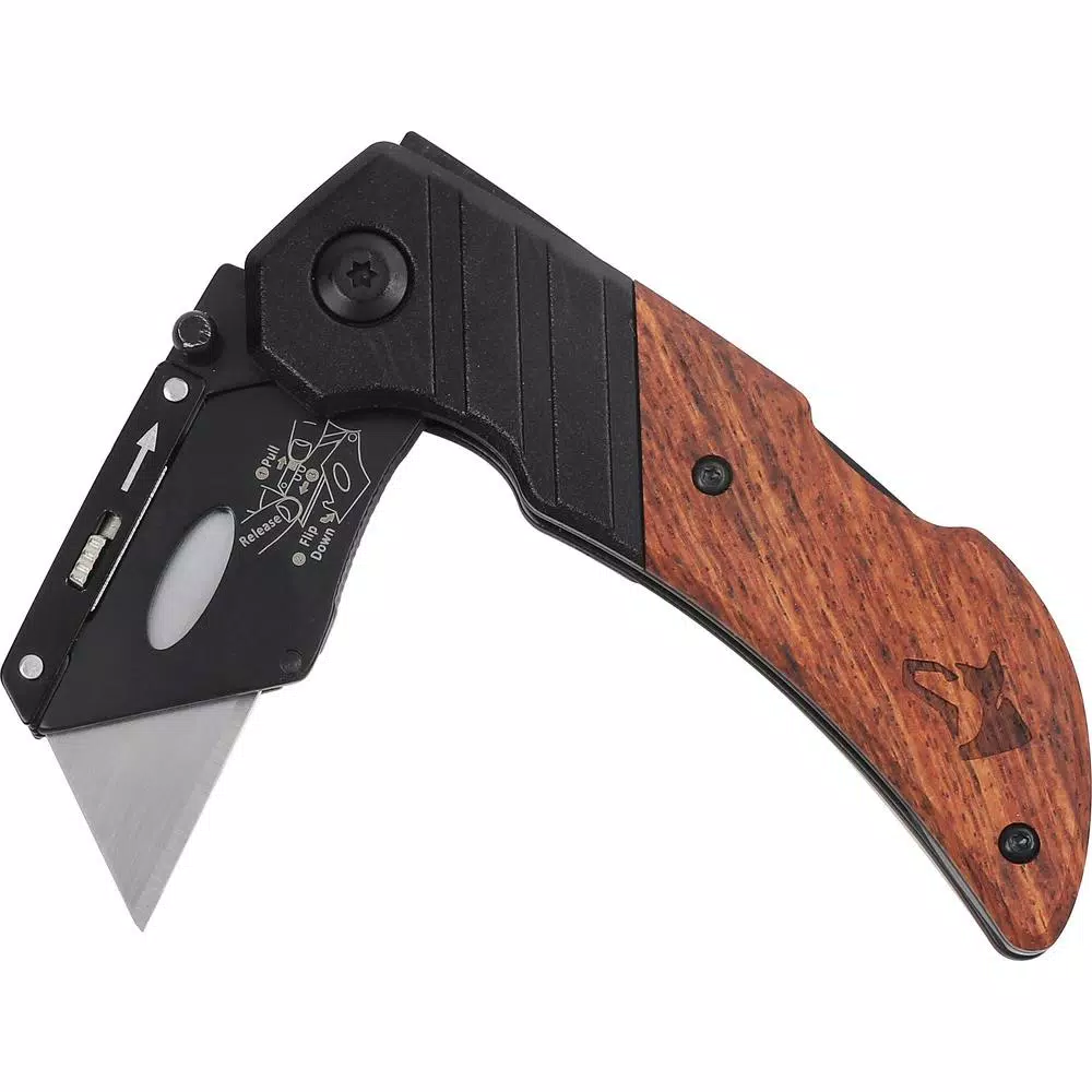 Knives & Blades Husky Wood Handle Folding Lock-Back Utility Knife 6 Knives & Blades Husky Wood Handle Folding Lock-Back Utility Knife - Image 4