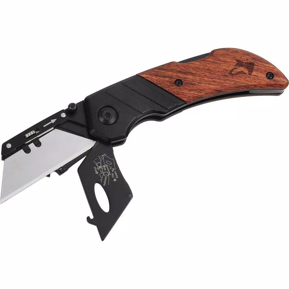 Knives & Blades Husky Wood Handle Folding Lock-Back Utility Knife 5 Knives & Blades Husky Wood Handle Folding Lock-Back Utility Knife - Image 3
