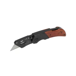 Knives & Blades Husky Wood Handle Folding Lock-Back Utility Knife