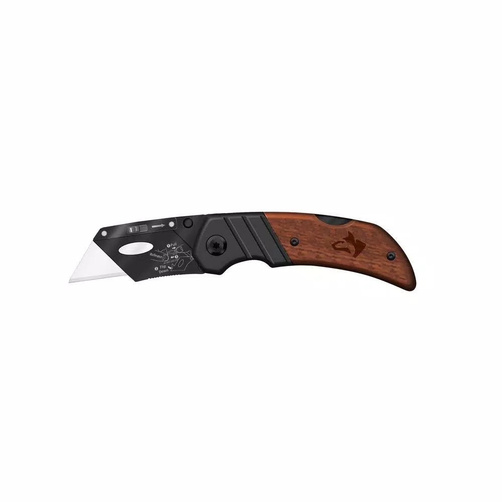 Knives & Blades Husky Wood Handle Folding Lock-Back Utility Knife 4 Knives & Blades Husky Wood Handle Folding Lock-Back Utility Knife - Image 2