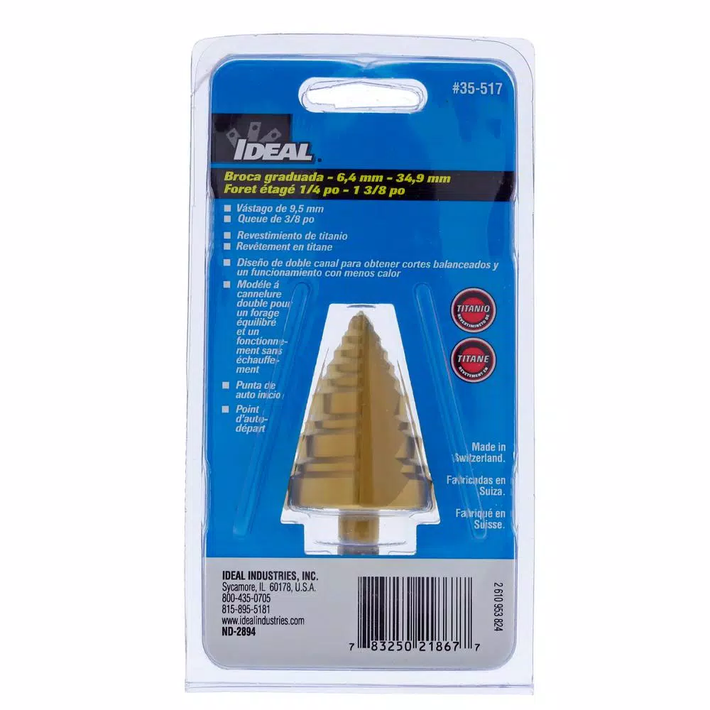 Drill Bits Ideal Step Drill Bit, 1/4 In. β 1 3/8 In. 4 Drill Bits Ideal Step Drill Bit, 1/4 In. β 1 3/8 In. - Image 2