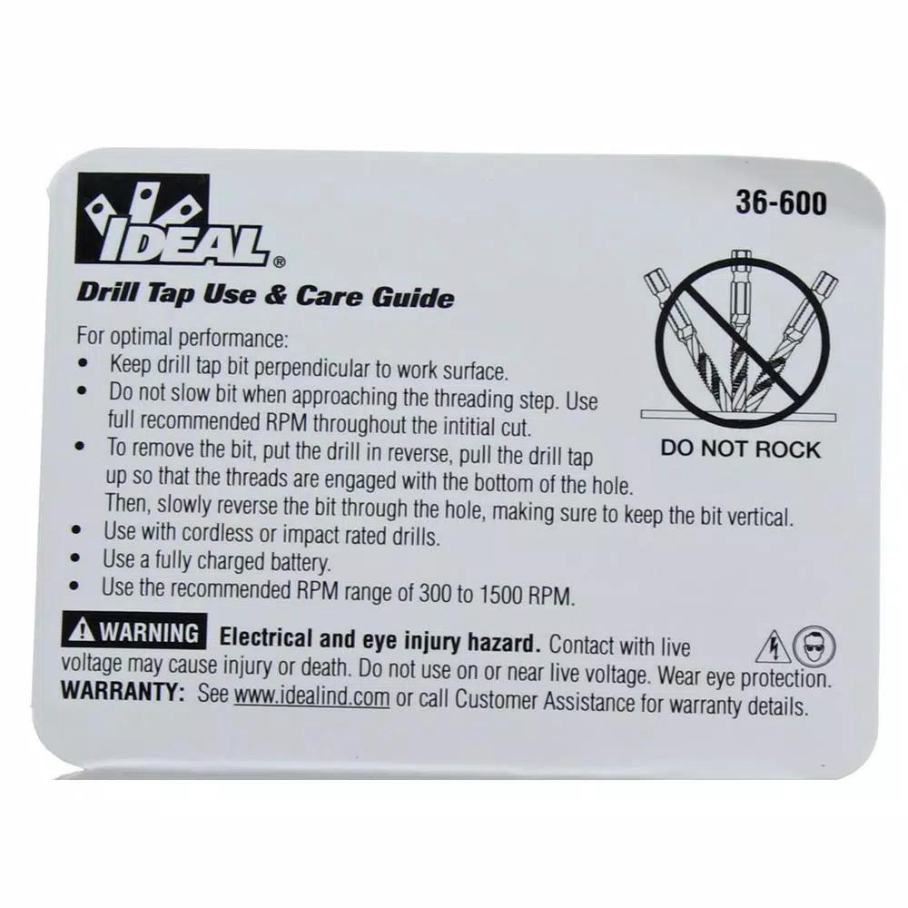 Taps & Dies Ideal Standard Drill/Tap Kit (6-Piece) 8 Taps & Dies Ideal Standard Drill/Tap Kit (6-Piece) - Image 6