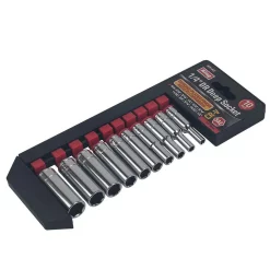 Hand Tool Sets KING 1/4 In. Drive Deep Socket Set, Standard (10-Pieces)
