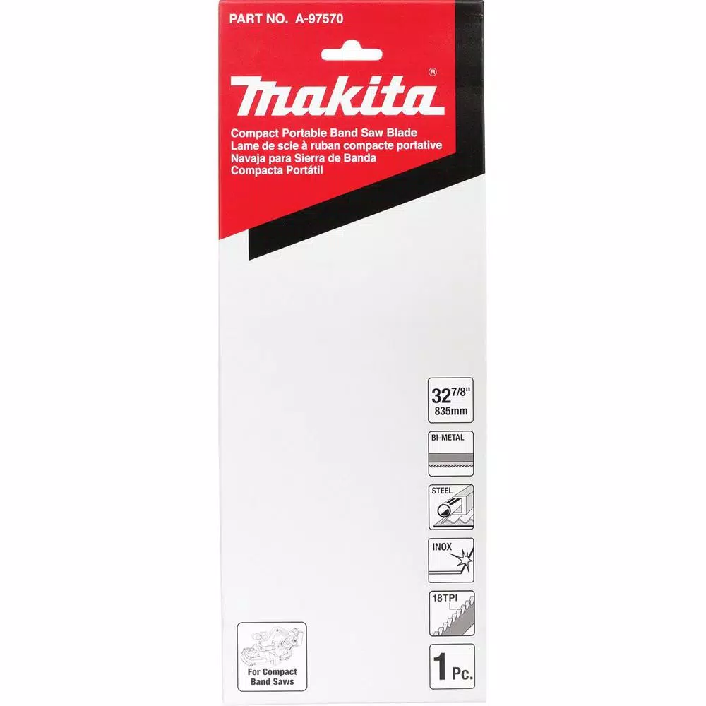 Saw Blades Makita 32-7/8 In. 18-Teeth Per Inch Compact Portable Band Saw Blade For Use With 32-7/8 In. Saws 7 Saw Blades Makita 32-7/8 In. 18-Teeth Per Inch Compact Portable Band Saw Blade For Use With 32-7/8 In. Saws - Image 5
