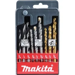 Drill Bits Makita 9-Piece Assorted Drill Bit Set Metal Wood Masonry Straight Shank -Deals Power Tool Accessories Store makita drill bit sets d 16449 c3 1000