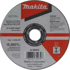 Abrasives Makita 4 In. X .100 In. X 5/8 In. Metal Cut-Off Wheel (25-Pack) 6 Abrasives Makita 4 In. X .100 In. X 5/8 In. Metal Cut-Off Wheel (25-Pack) -Deals Power Tool Accessories Store makita grinding wheels cut off wheels a 98815 25 c3 1000