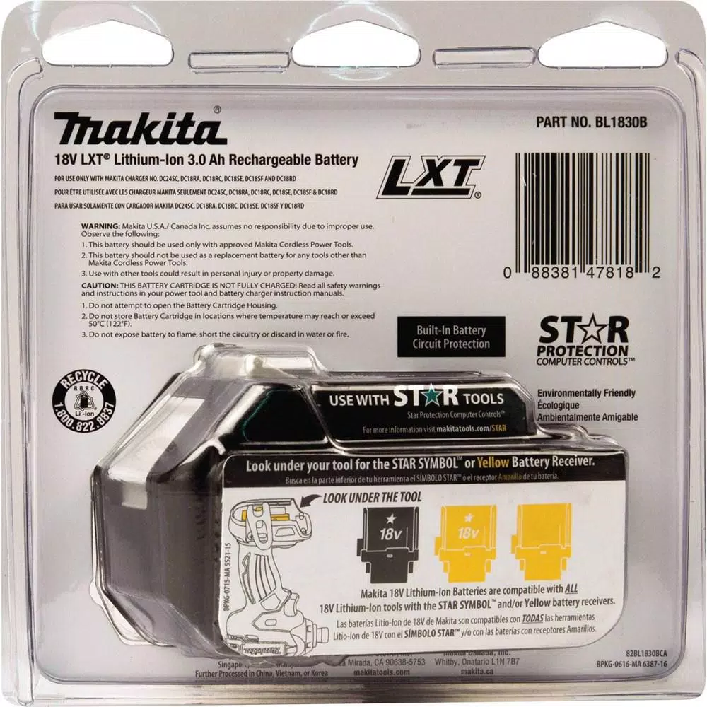 Power Tool Batteries Makita 18-Volt LXT Lithium-Ion High Capacity Battery Pack 3.0Ah With Fuel Gauge 10 Power Tool Batteries Makita 18-Volt LXT Lithium-Ion High Capacity Battery Pack 3.0Ah With Fuel Gauge - Image 8