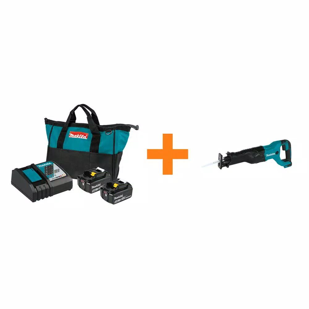 Power Tool Batteries Makita 18-Volt LXT Lithium-Ion 4.0 Ah Battery And Rapid Optimum Charger Starter Pack With Bonus 18-Volt LXT Reciprocating Saw 3 Power Tool Batteries Makita 18-Volt LXT Lithium-Ion 4.0 Ah Battery And Rapid Optimum Charger Starter Pack With Bonus 18-Volt LXT Reciprocating Saw