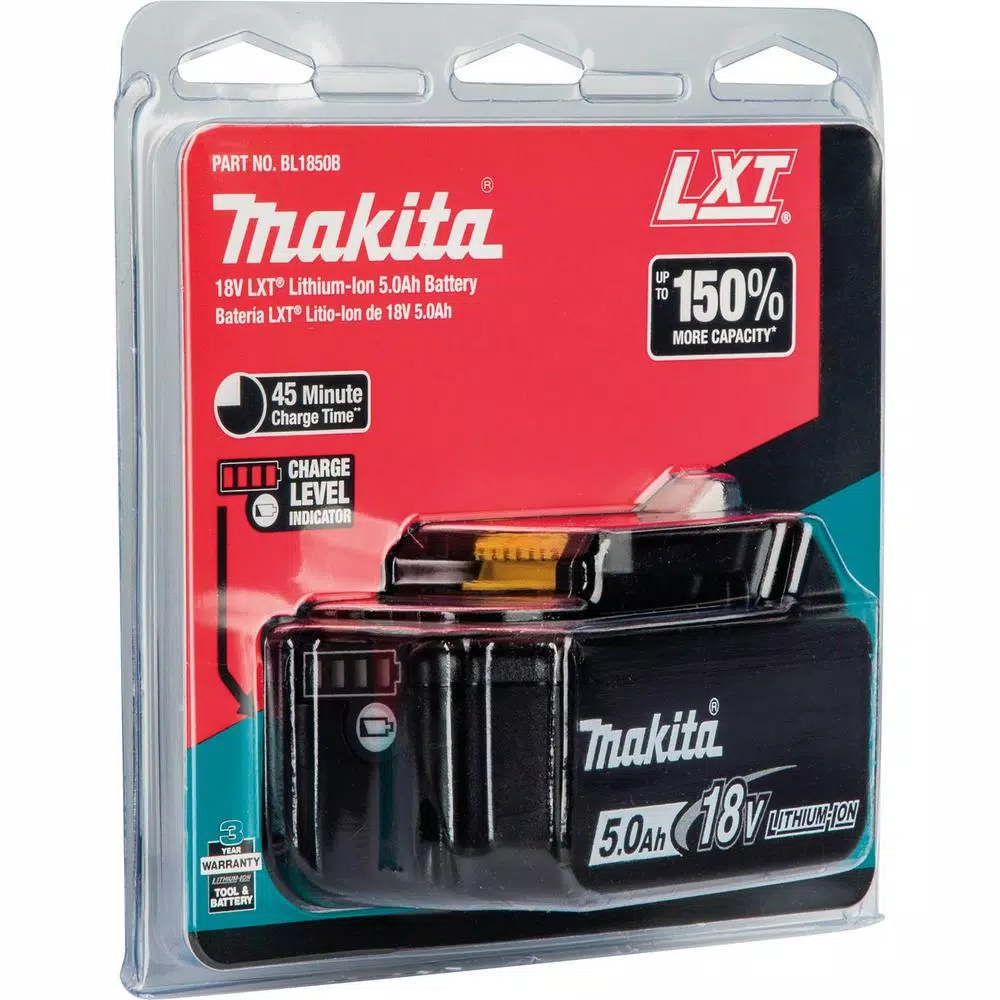 Power Tool Batteries Makita 18-Volt LXT Lithium-Ion High Capacity Battery Pack 5.0Ah With Fuel Gauge 8 Power Tool Batteries Makita 18-Volt LXT Lithium-Ion High Capacity Battery Pack 5.0Ah With Fuel Gauge - Image 6