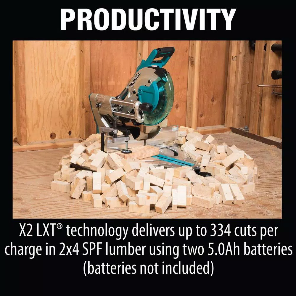 Power Tool Batteries Makita 18-Volt X2 LXT Brushless Cordless Rear Handle 7-1/4 In. Circular Saw W/Bonus Miter Saw, 2 Batteries 5.0 Ah 12 Power Tool Batteries Makita 18-Volt X2 LXT Brushless Cordless Rear Handle 7-1/4 In. Circular Saw W/Bonus Miter Saw, 2 Batteries 5.0 Ah - Image 10