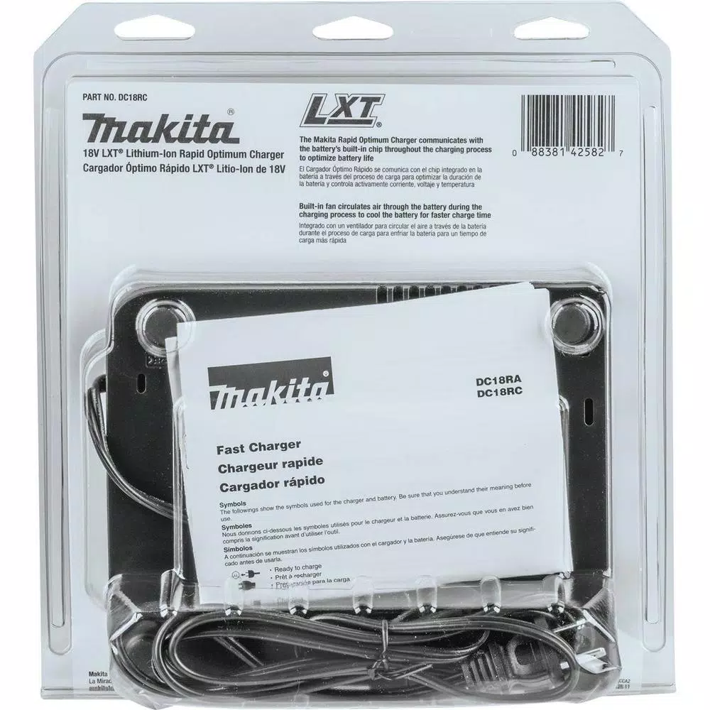 Power Tool Battery Chargers Makita 18-Volt LXT Lithium-Ion Rapid Optimum Battery Charger 9 Power Tool Battery Chargers Makita 18-Volt LXT Lithium-Ion Rapid Optimum Battery Charger - Image 7