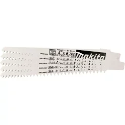 Saw Blades Makita 6 In. 6 Teeth Per In. Wood Cutting Reciprocating Saw Blade (5-Pack)