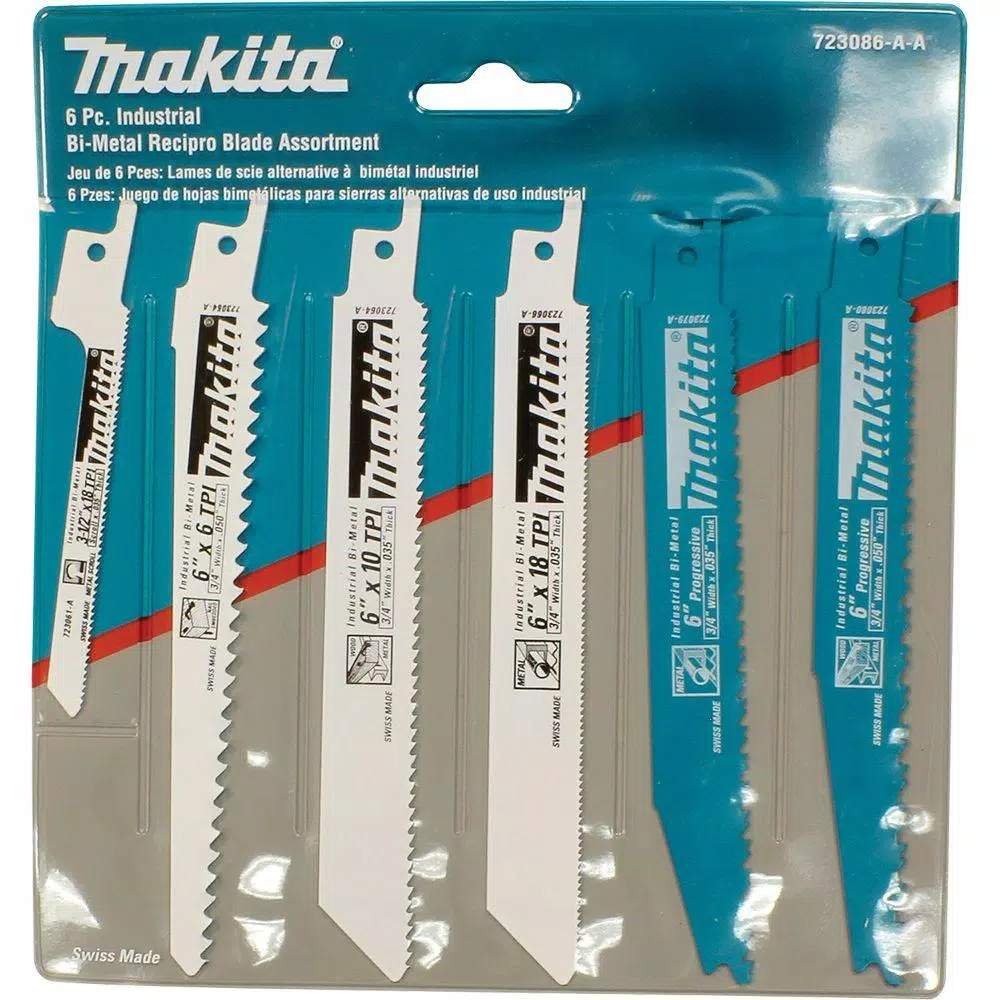 Saw Blades Makita Reciprocating Saw Blade Assortment Set (6-Piece) 3 Saw Blades Makita Reciprocating Saw Blade Assortment Set (6-Piece)