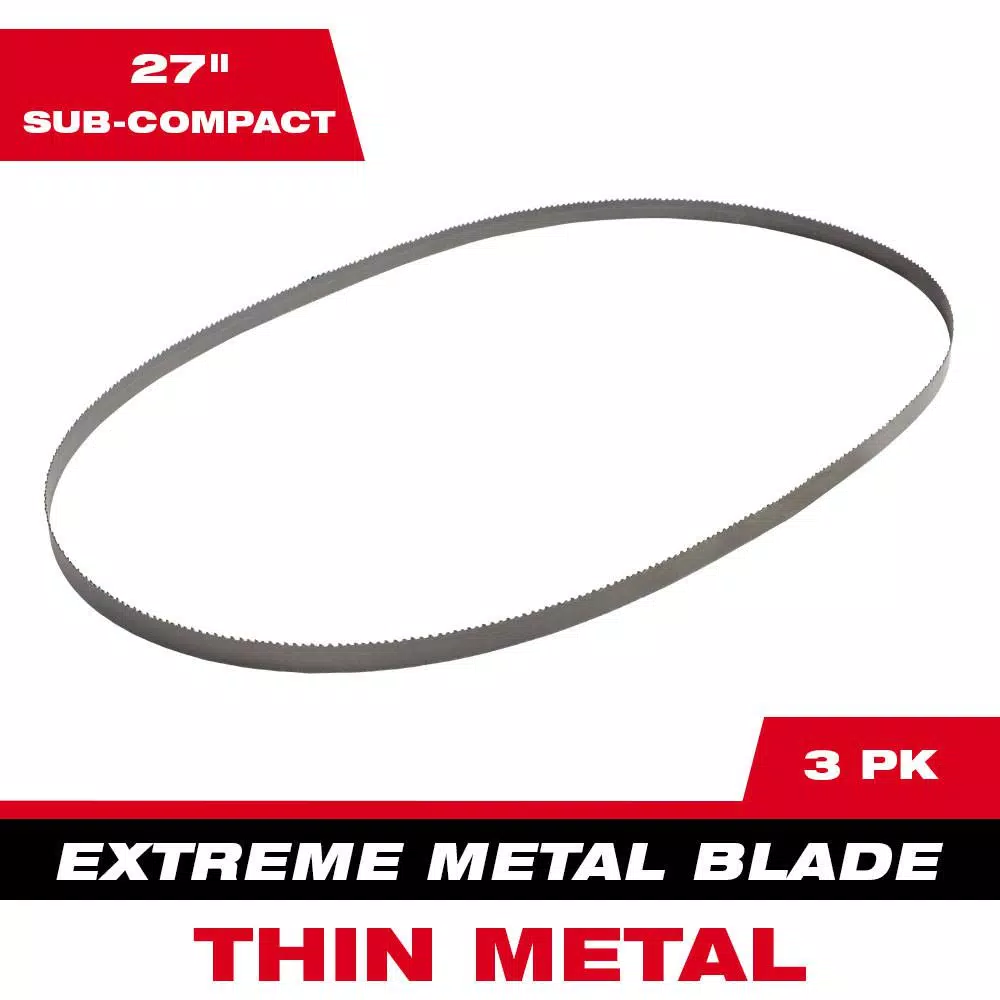 Saw Blades Milwaukee 27 In. 12/14 TPI Metal Sub Compact Extreme Metal Cutting Band Saw Blade (3-Pack) 8 Saw Blades Milwaukee 27 In. 12/14 TPI Metal Sub Compact Extreme Metal Cutting Band Saw Blade (3-Pack) - Image 6