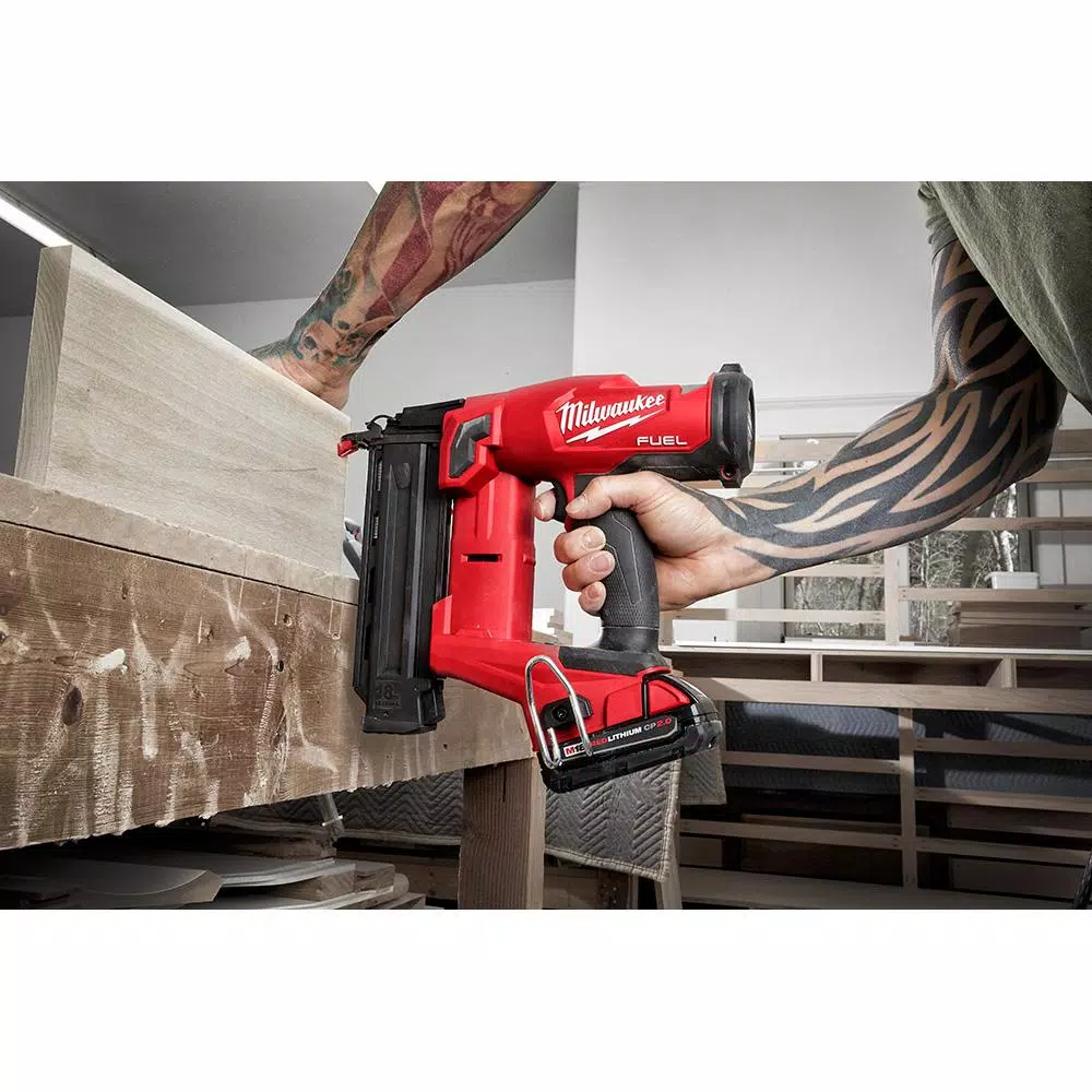Nail Guns Milwaukee M18 FUEL 18-Volt 18-Gauge Lithium-Ion Brushless Cordless Gen II Brad Nailer And Clear Performance Safety Glasses 12 Nail Guns Milwaukee M18 FUEL 18-Volt 18-Gauge Lithium-Ion Brushless Cordless Gen II Brad Nailer And Clear Performance Safety Glasses - Image 10