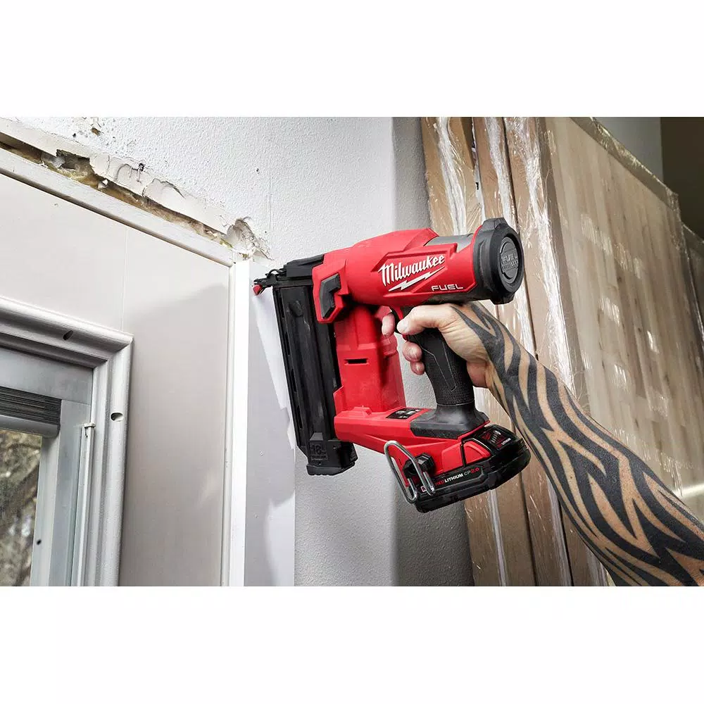 Nail Guns Milwaukee M18 FUEL 18-Volt 18-Gauge Lithium-Ion Brushless Cordless Gen II Brad Nailer Kit And Tinted Performance Safety Glasses 16 Nail Guns Milwaukee M18 FUEL 18-Volt 18-Gauge Lithium-Ion Brushless Cordless Gen II Brad Nailer Kit And Tinted Performance Safety Glasses - Image 14